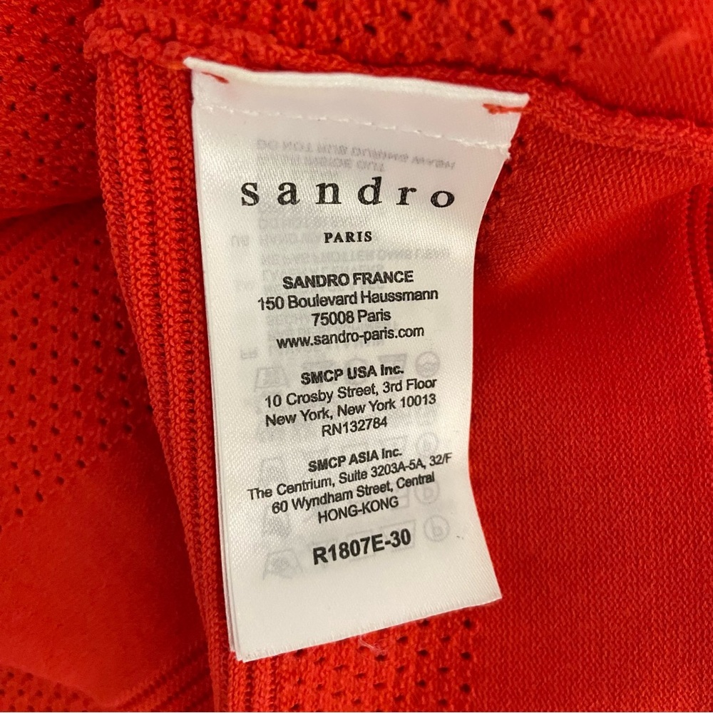 Sandro Ribbed Red Dress - Picture 4 of 4